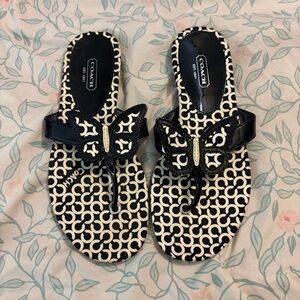 Coach Monogram Black and White Sandals